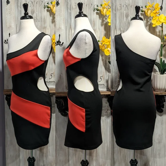 Forever 21 one shoulder bodycon dress with side cut-out - Picture 2 of 9